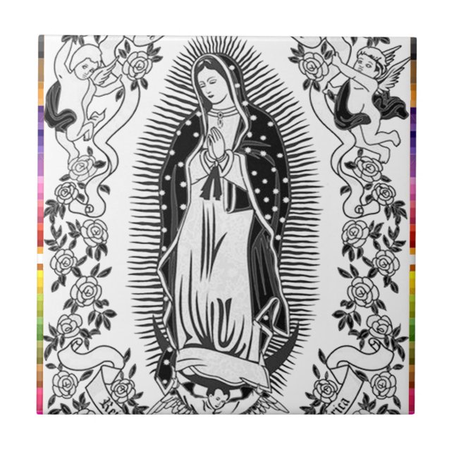 GUADALUPE VIRGIN MEXICO 10  CUSTOMIZABLE PRODUCTS TILE (Front)