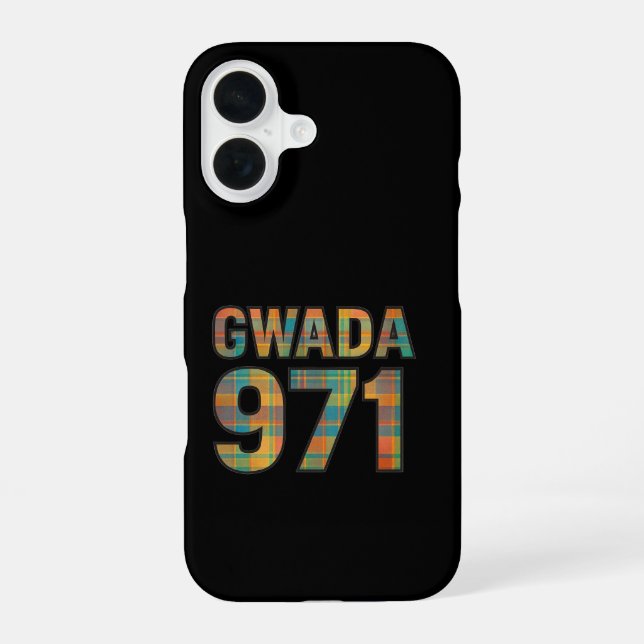 Guadeloupe 971 Madras - Guadeloupean Pride iPhone 16 Case (Back)