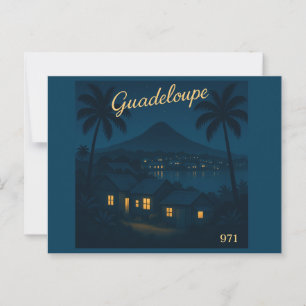 Guadeloupe 971 - Tropical Night Illustration Postcard