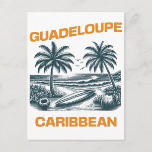 Guadeloupe Caribbean Surf Vintage Postcard