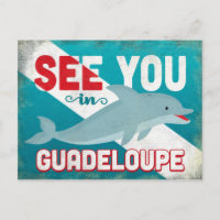 Guadeloupe Dolphin - Retro Vintage Travel