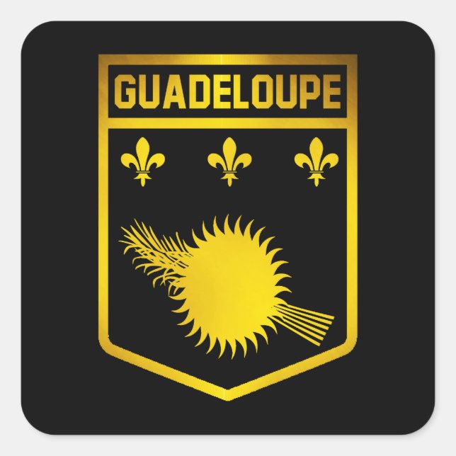 Guadeloupe Emblem Square Sticker (Front)