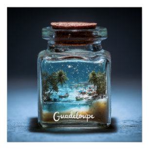 Guadeloupe Enchanted in a Miniature Bottle Poster