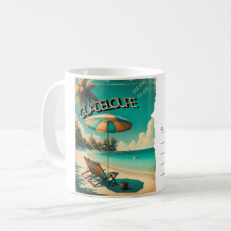 Guadeloupe Exotic Beach Retro Postcard Coffee Mug