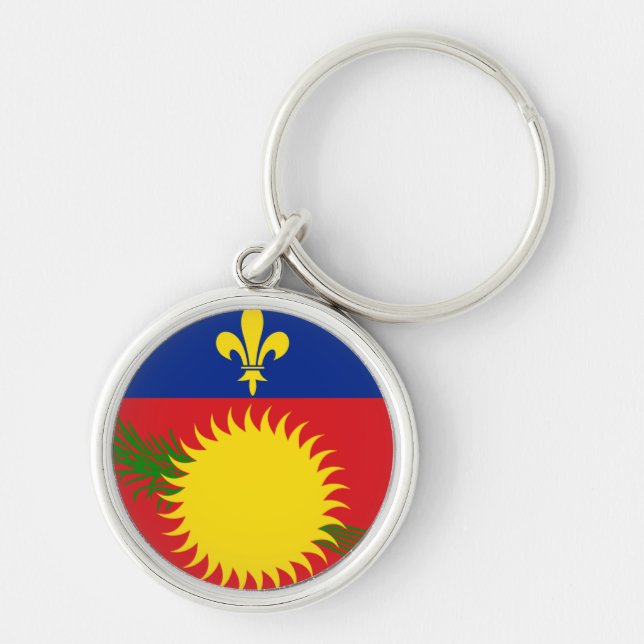 Guadeloupe Flag Key Ring (Front)