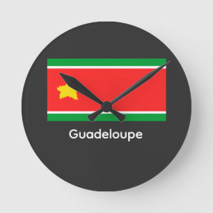 Guadeloupe flag round clock