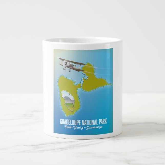Guadeloupe National Park map Large Coffee Mug (Front)