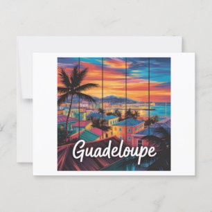 Guadeloupe Tropical Sunset Vibrant Postcard