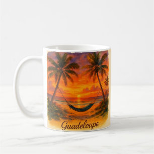 Guadeloupe - Tropical Sunset with Hamac Coffee Mug