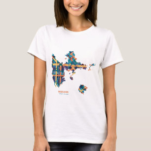 Guadeloupe: Vibrant Madras Map T-Shirt