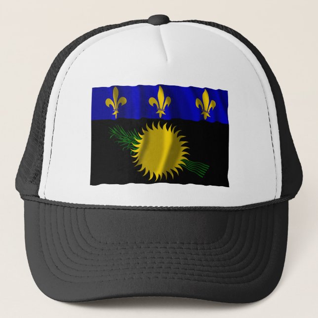 Guadeloupe waving flag trucker hat (Front)