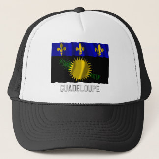 Guadeloupe waving flag with name trucker hat