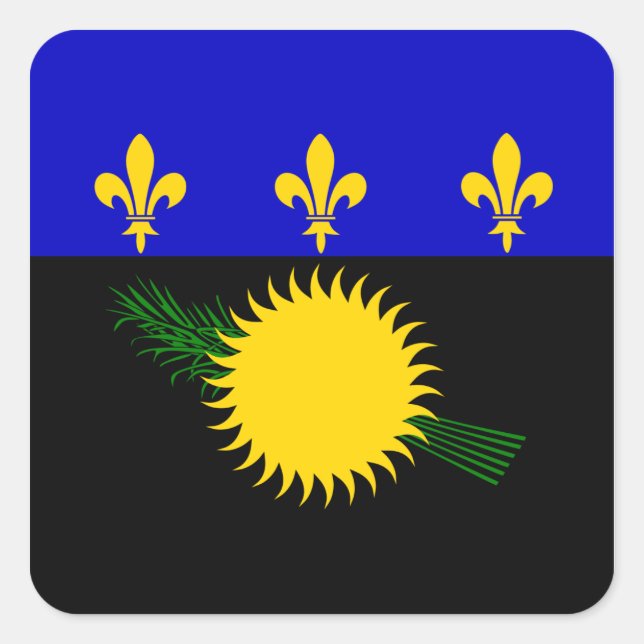 Guadeloupean Flag Square Sticker (Front)