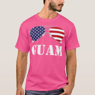 Guam American Flag Sunglasses Patriotic T-Shirt