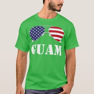 Guam American Flag Sunglasses Patriotic T-Shirt