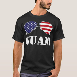 Guam American Flag Sunglasses Patriotic T-Shirt
