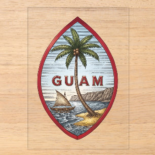 Guam coat arms country flag symbol emblem acrylic invitations