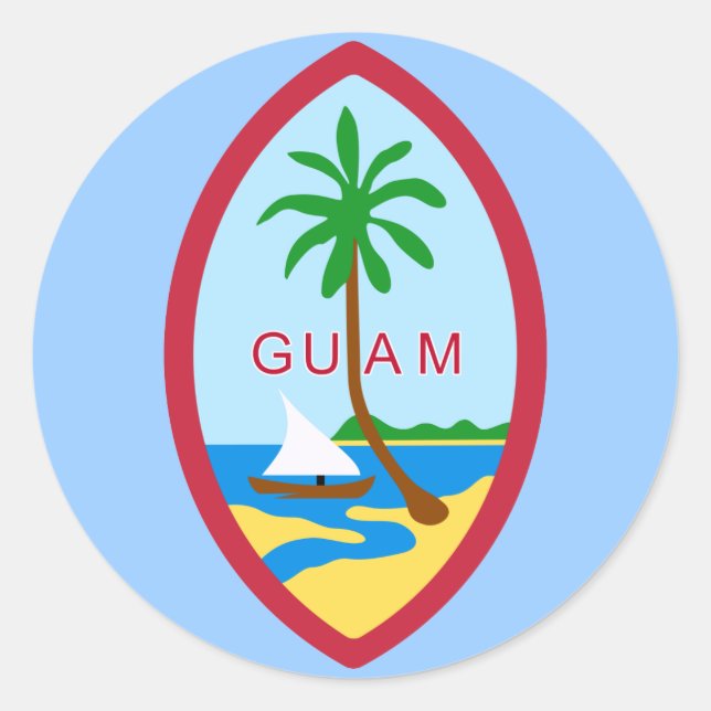Guam Coat of Arms Classic Round Sticker (Front)