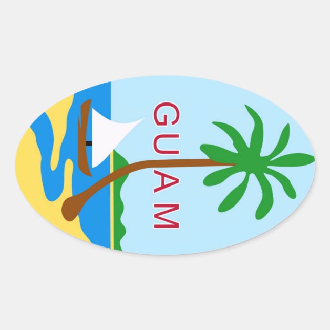 GUAM - emblem/flag/coat of arms/symbol Oval Sticker (Front)
