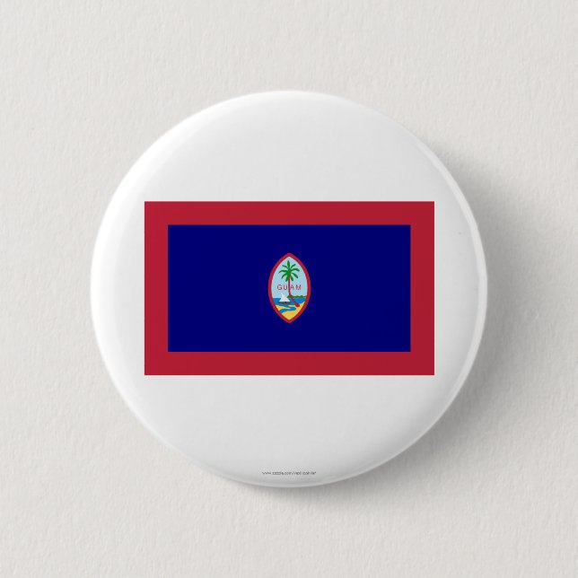 Guam Flag 6 Cm Round Badge (Front)