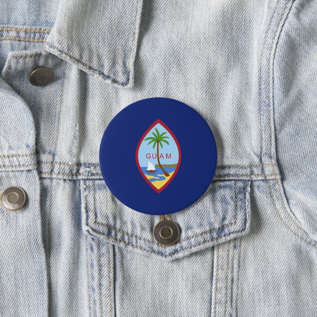 Guam flag 7.5 cm round badge (In Situ)