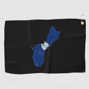 Guam flag and map golf towel