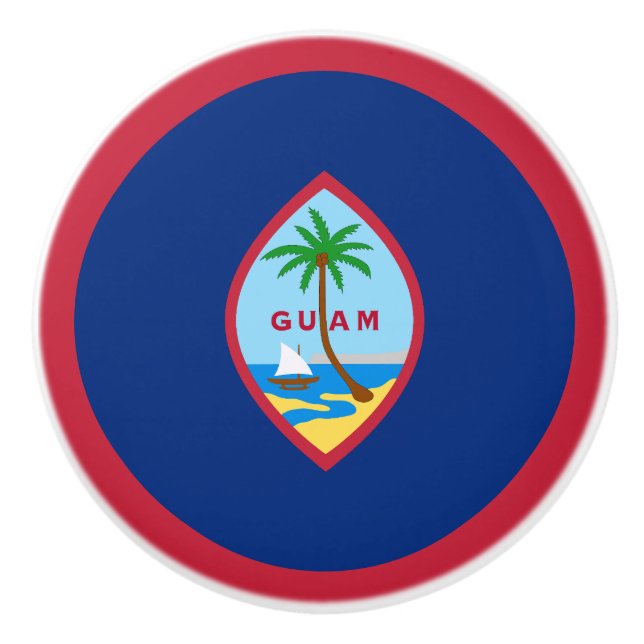 Guam Flag Ceramic Knob (Front)