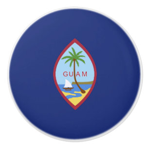 Guam flag ceramic knob
