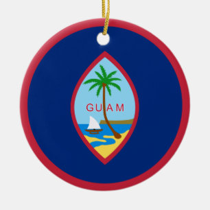 Guam flag  ceramic tree decoration
