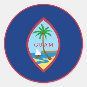 Guam flag  classic round sticker