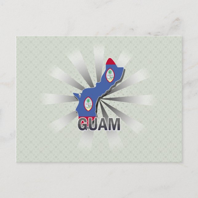 Guam Flag Map 2.0 Postcard (Front)