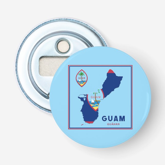 Guam Flag Map & Seal Bottle Opener (Front)