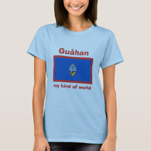 Guam Flag + Map + Text T-Shirt