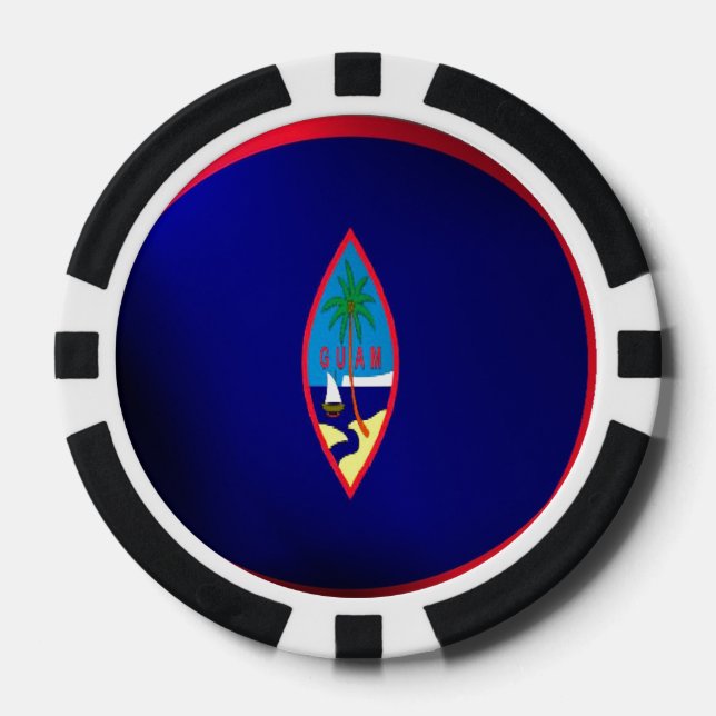 Guam flag poker chips (Front)