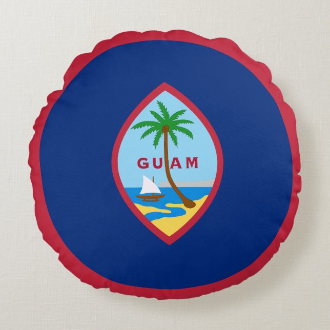 Guam Flag Round Cushion (Front)