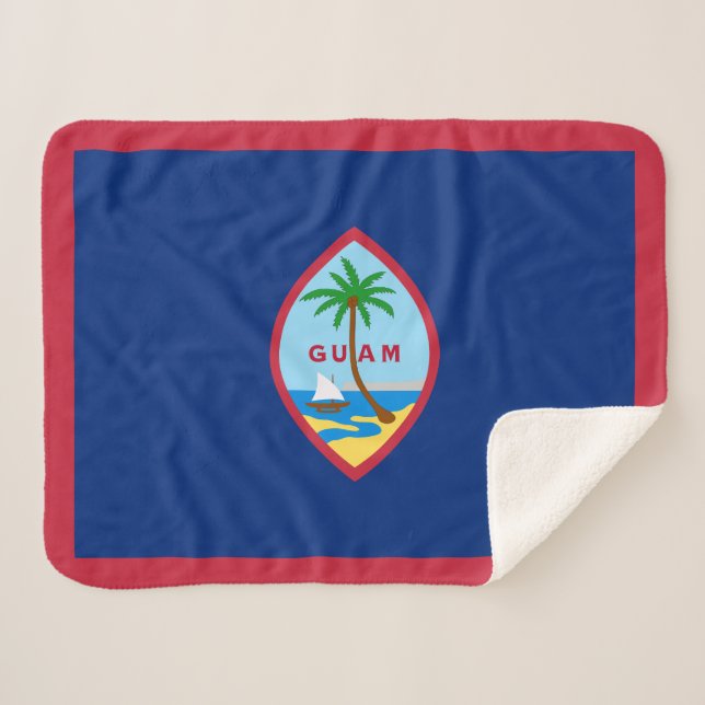 Guam Flag Sherpa Blanket (Front (Horizontal))