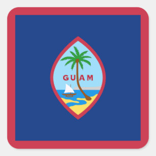 Guam Flag Square Sticker