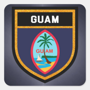 Guam Flag Square Sticker