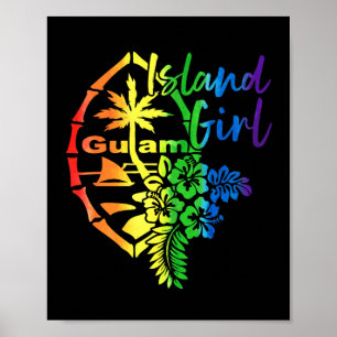 Guam Flower Island Guamanian Girl Poster