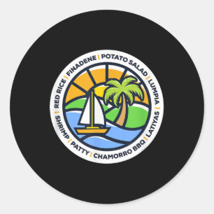 Guam Food - Finadene, Red Rice, Lumpia, Chamorro B Classic Round Sticker