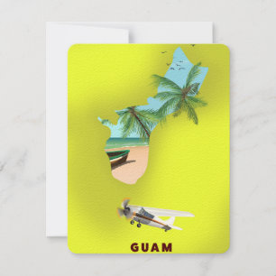 Guam illustrated map travel poster