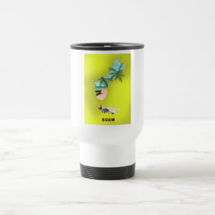 Guam illustrated map travel poster mug
