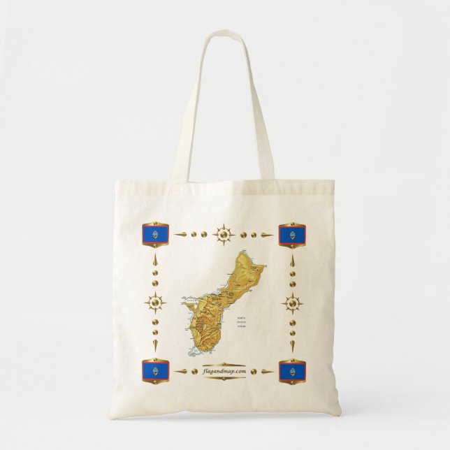 Guam Map + Flags Bag (Front)