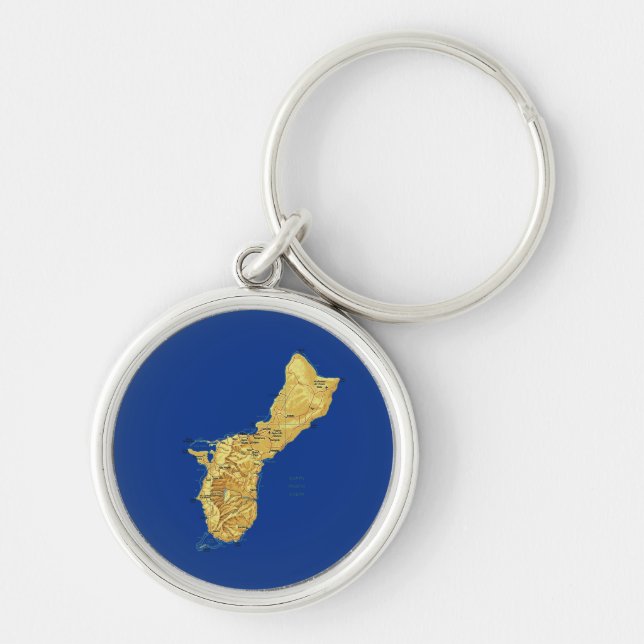 Guam Map Keychain (Front)