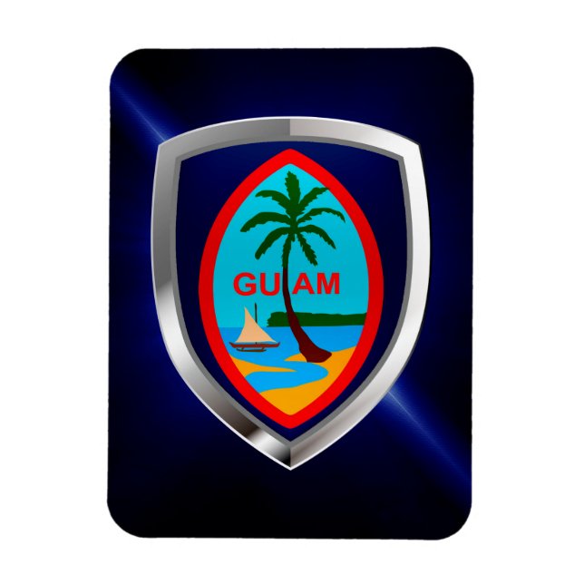 Guam Mettalic Emblem Magnet (Vertical)