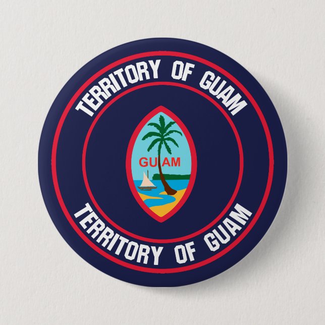 Guam Round Emblem 7.5 Cm Round Badge (Front)