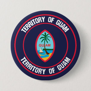 Guam Round Emblem 7.5 Cm Round Badge