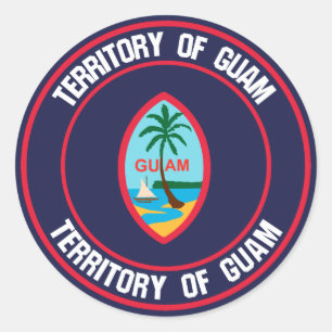 Guam Round Emblem Classic Round Sticker