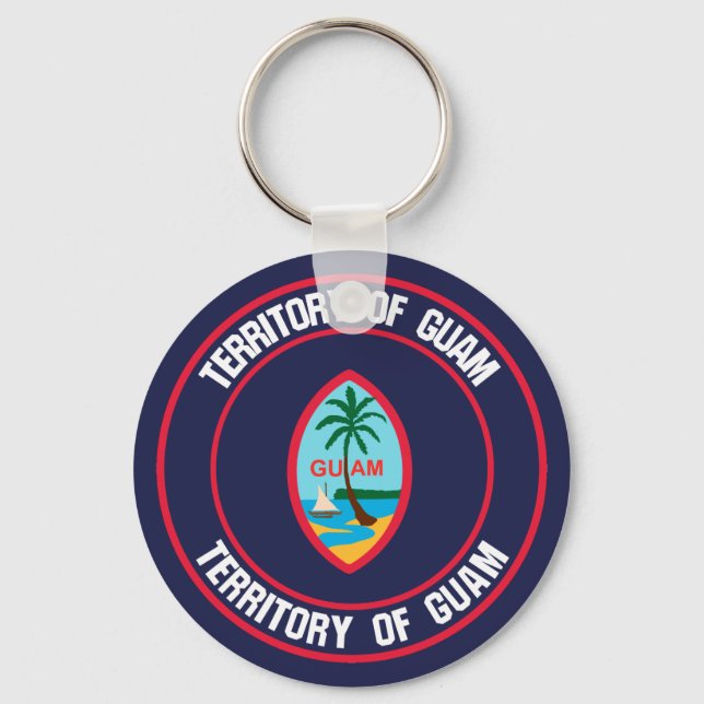 Guam Round Emblem Key Ring (Front)