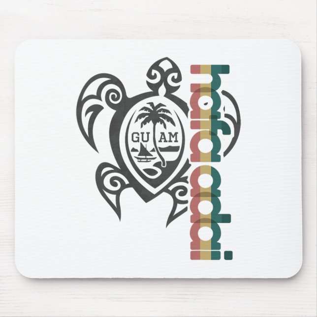 Guam Turtle Hafa Adai Guam Fishing Shirt Chamorro  Mouse Mat (Front)